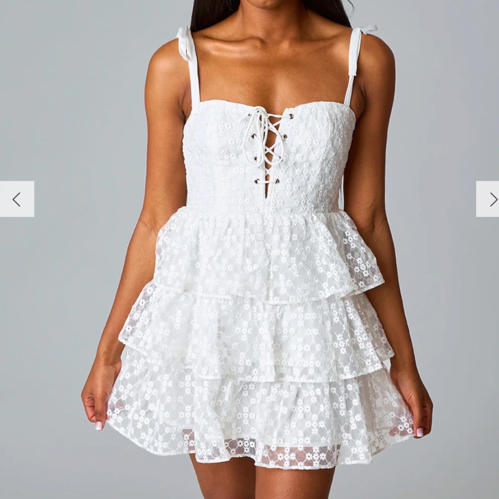 Buddy Love Suzanne Ivory Eyelet Mini Dress